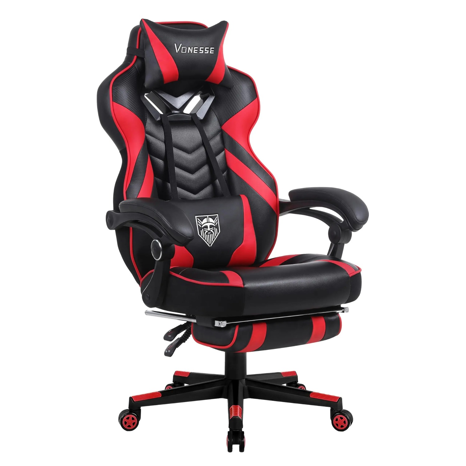 Gaming & Esports District - ゲーミングチェア、フットレストとマッサージ機能付き大型ゲーミングチェア、ランバーサポート付き大人用ゲーミングチェア