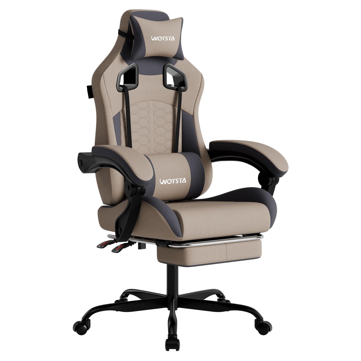 Gaming & Esports District - マッサージ機能付きゲーミングチェア、人間工学に基づいたPCゲーミングチェア、フットレスト、快適なヘッドレストとランバーサポート付き、ハイバック