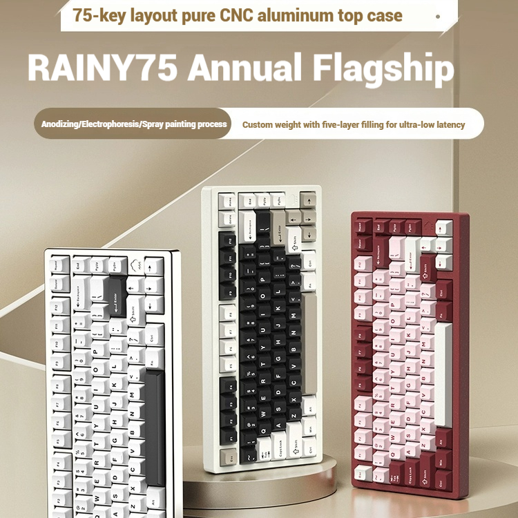 Gaming Esports Esports - ワイヤレス Bluetooth RAINY75 カスタマイズゲーミングキーボード アルミボディ eスポーツコントローラー