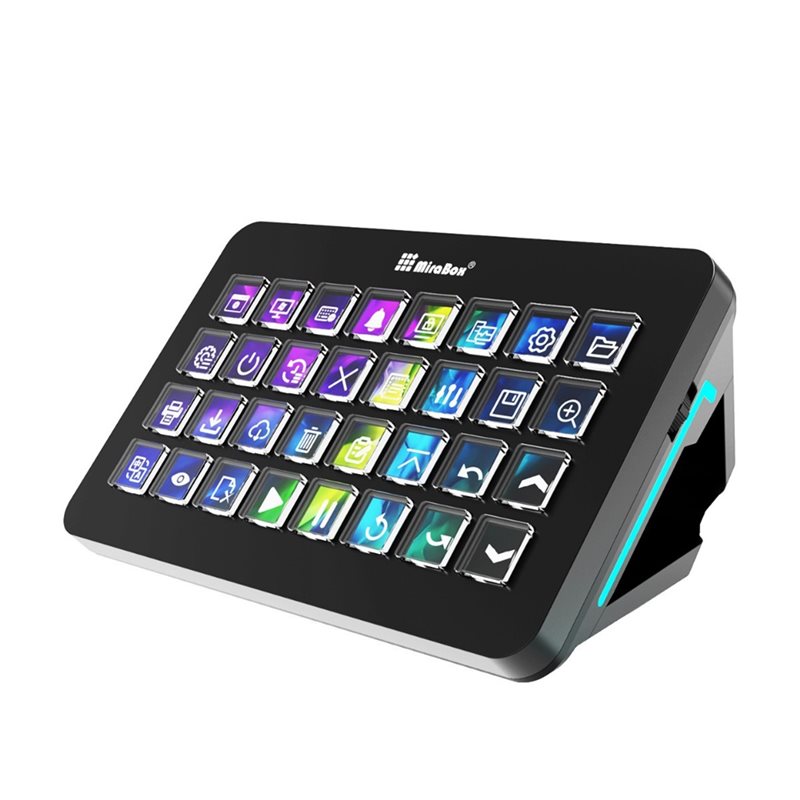 Elgato Stream Deck - Mirabox XLビジュアルコンソールゲームアクセサリー、32キーのマクロキーボード、PCプログラマブルStreamdeck、オンサイト集中制御機能搭載