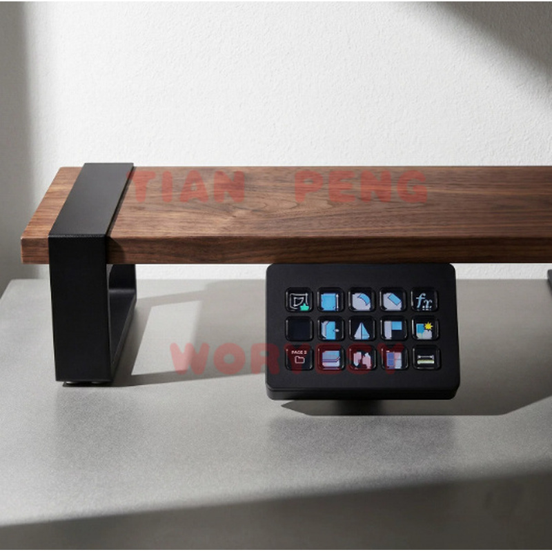 Elgato Stream Deck - WYORESYのエルガト・ストリームデッキMK2用精密人間工学に基づいたデスク下ブラケットは、ストリームコントローラーにフィットし、穴あけ不要で隠れた取り付けが可能です。