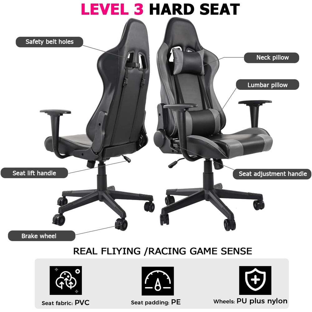 ハイバックリクライニングゲーミングチェア（腰サポート、プーリ - Gaming & Esports District のレビューと価格