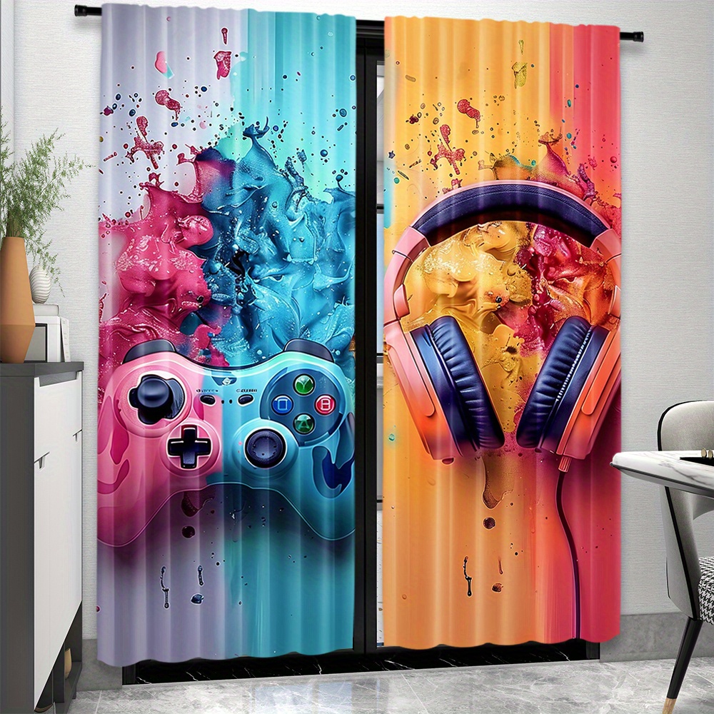 ゲーミングコントローラーカーテン、カラフルなヘッドフォンプリ - Esports Gaming Youtube のレビューと価格