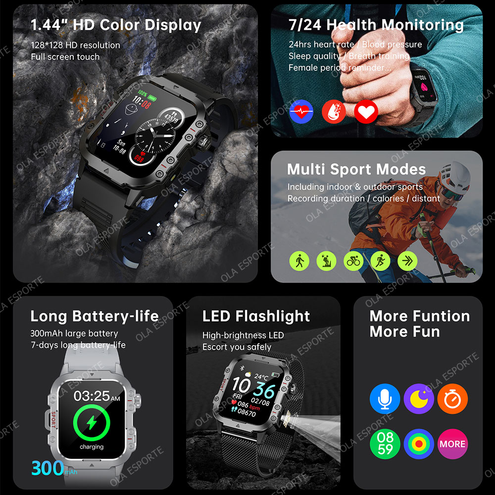 新入荷 メンズスマートウォッチ 1.44インチ LED懐中電 - Phase Esports & Gaming Festival のレビューと価格