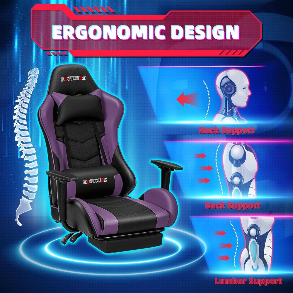 レーシングスタイルのゲーミングチェア（フットレスト付き）、ハ - Gaming & Esports District のレビューと価格