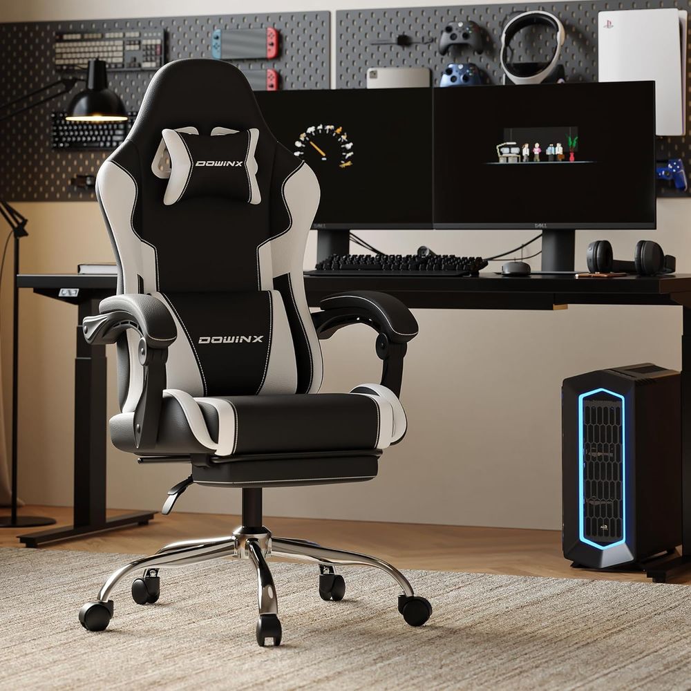 人間工学に基づいたゲーミングチェア、ランバーサポートと枕付き - Gaming & Esports District のレビューと価格