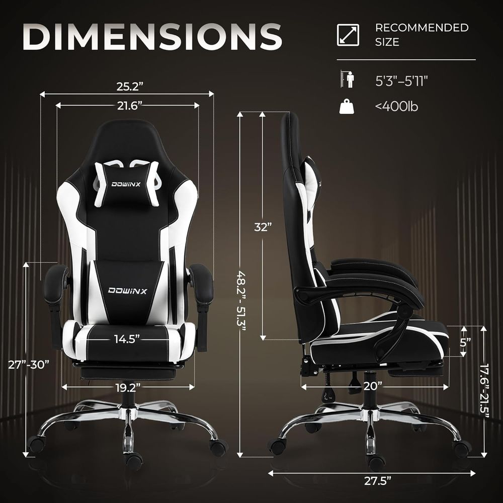 人間工学に基づいたゲーミングチェア、ランバーサポートと枕付き - Gaming & Esports District のレビューと価格