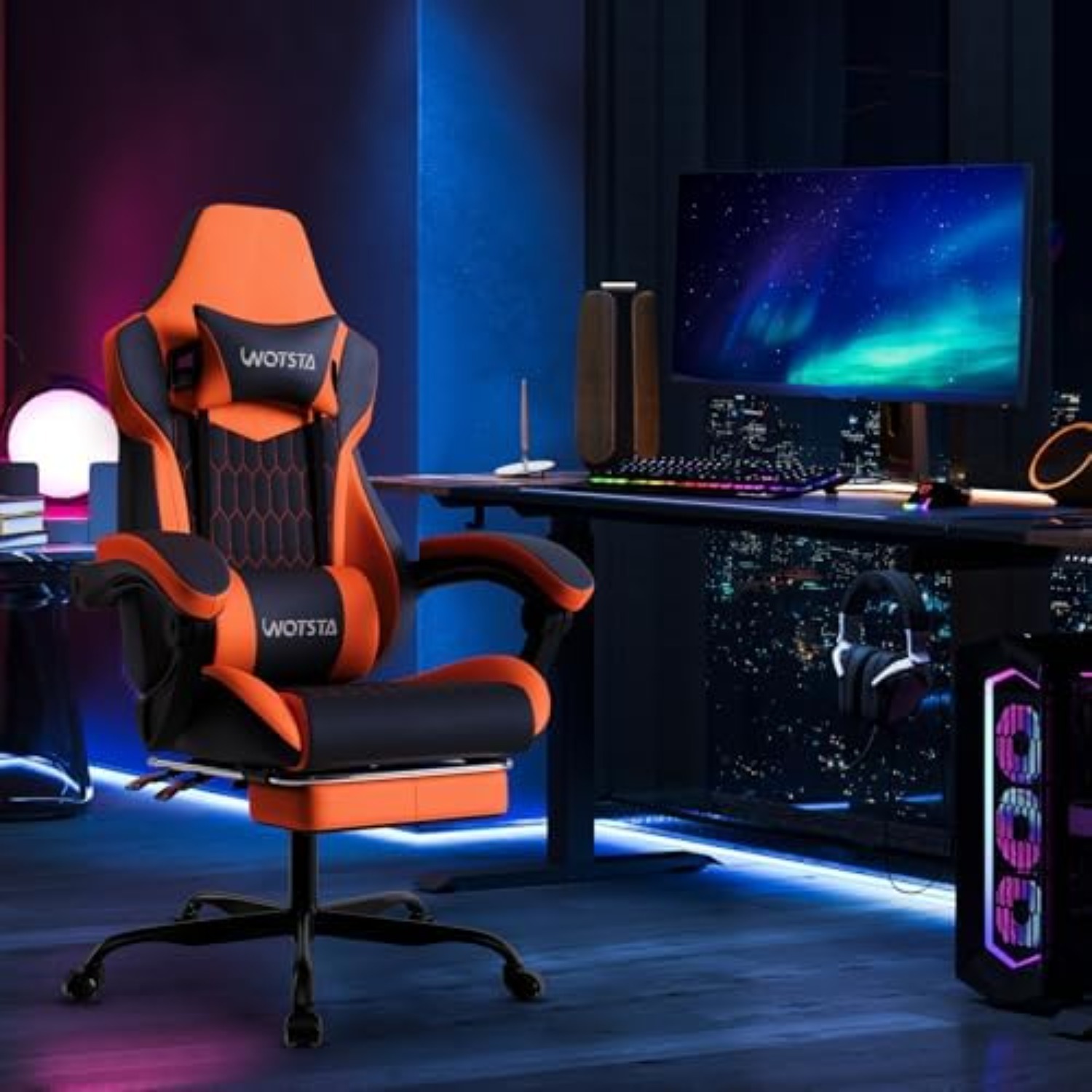 フットレスト付きゲーミングチェア、ハイバックゲーミングチェア - Gaming & Esports District のレビューと価格